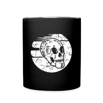 Skelett knochen Totenkopf Halloween - Tasse einfarbig - Schwarz - Vorne