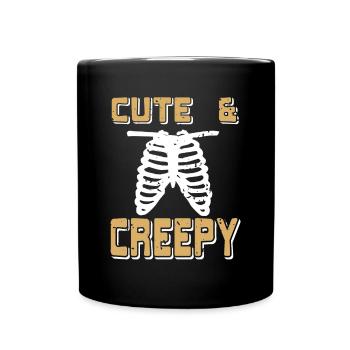 Halloween - Cute & Creepy - Tasse einfarbig - Schwarz - Vorne
