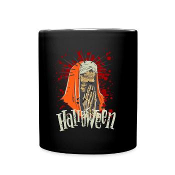 Nonne Skelett Betet - Halloween - Tasse einfarbig - Schwarz - Vorne