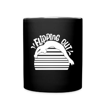 Flipping Out - Tumbling Funny Gymnast Gift Idea - Full Colour Mug - black - Front