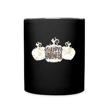 Halloween Kürbis - Tasse einfarbig - Schwarz - Vorne