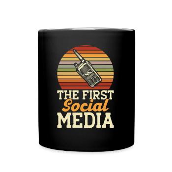 Radio amateur Morse code broadcast amateur radio - Full Colour Mug - black - Front