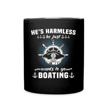 Captain Boat Sayings Boat Owner - Full Colour Mug - black - Front
