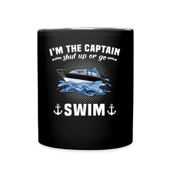 Captain Boat Sayings Boat Owner - Full Colour Mug - black - Front