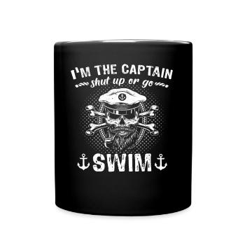 Captain Boat Sayings Boat Owner - Full Colour Mug - black - Front