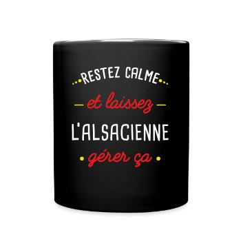 Alsacienne idée cadeau région Alsace Couple Humour - Mug uni - noir - Devant