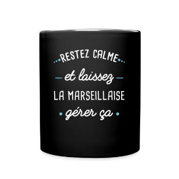 Marseille idée cadeau couple région Marseillaise - Mug uni - noir - Devant