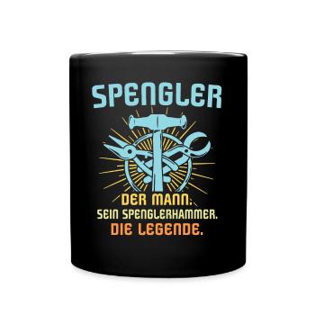 Spengler Beruf Bauspengler Sprüche - Tasse einfarbig - Schwarz - Vorne