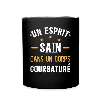 Musculation Sport. Citation Sportif Drôle Original - Mug uni - noir - Devant