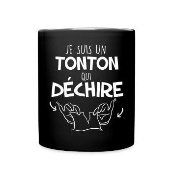 Tonton qui Déchire jeux De Mot Dessin Drôle - Mug uni - noir - Devant