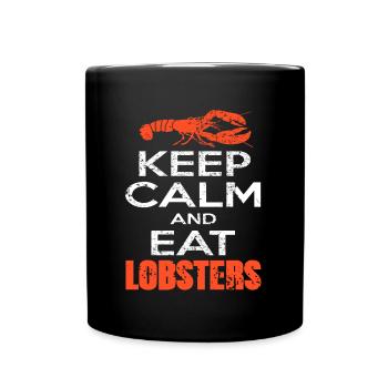 Restez calme et mangez des homards - Mug uni - noir - Devant