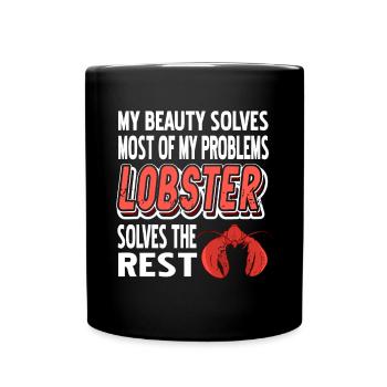 Most of my problems lobster - Full Colour Mug - black - Front