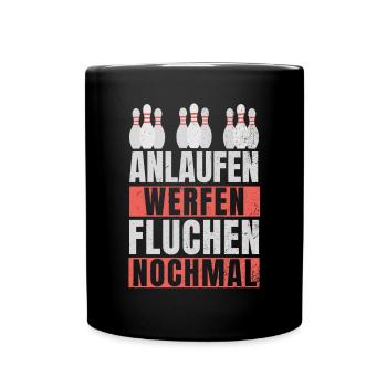 Slogan du bowler Commencez à lancer Bowling Bowling Bowling Bowl - Mug uni - noir - Devant