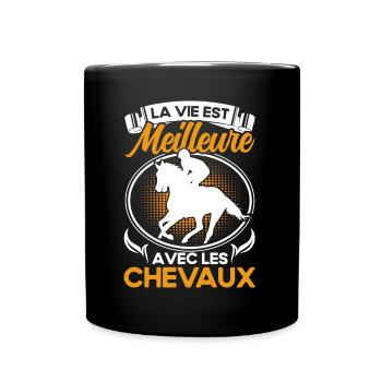 Reiten Reiter Reiterin Geschenk - Tasse einfarbig - Schwarz - Vorne
