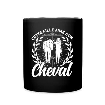 Pferde Reiten Reiter Geschenk - Tasse einfarbig - Schwarz - Vorne
