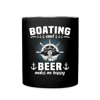 Captain Beer Boat Sayings - Full Colour Mug - black - Front