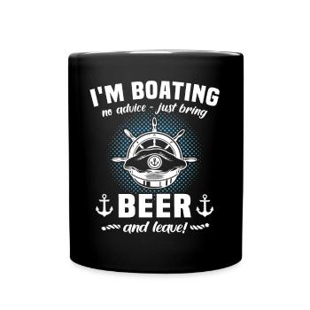 Captain Beer Boat Sayings - Full Colour Mug - black - Front