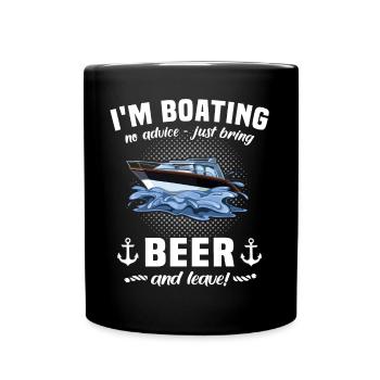 Captain Beer Boat Sayings - Full Colour Mug - black - Front