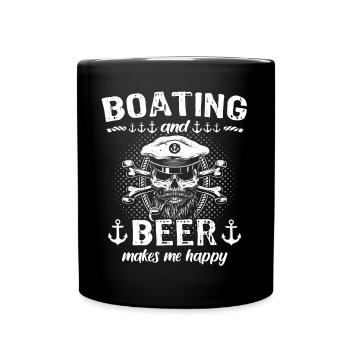 Captain Beer Boat Sayings - Full Colour Mug - black - Front
