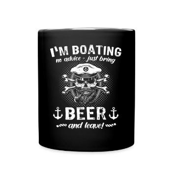 Captain Beer Boat Sayings - Full Colour Mug - black - Front