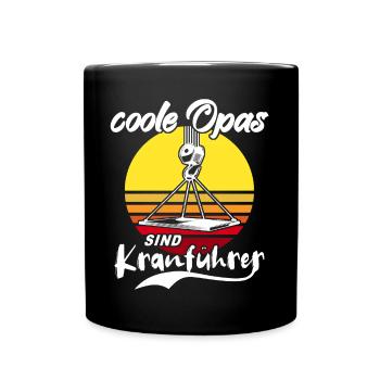 Crane operator Grandpa Crane driver grandfather - Full Colour Mug - black - Front