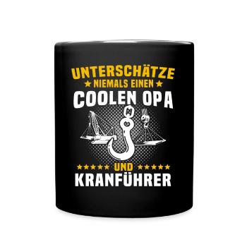 Crane operator Grandpa Crane driver grandfather - Full Colour Mug - black - Front