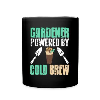 Jardinier propulsé par Cold Brew - Mug uni - noir - Devant
