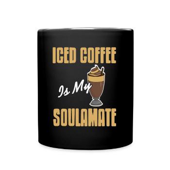 Iced coffee is my soulamate - Full Colour Mug - black - Front