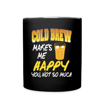 Cold brew makes me happy - Full Colour Mug - black - Front