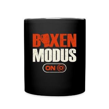 Box Spruch Boxen Modus On Boxsport Boxer Geschenk - Tasse einfarbig - Schwarz - Vorne