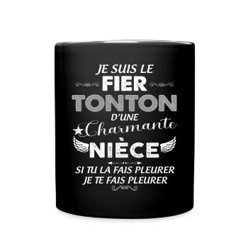 Uncle of charming niece humor man - Full Colour Mug - black - Front