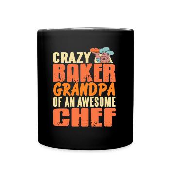 Crazy Baker Grandpa of an awesome chef - Full Colour Mug - black - Front