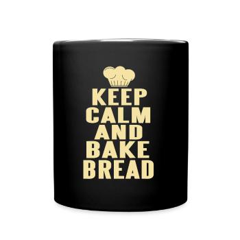 Restez calme et faites cuire du pain - Mug uni - noir - Devant