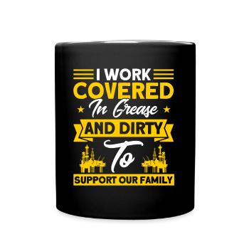 Working in the Fracking Oilfield Worker Oilfield Gesche - Full Colour Mug - black - Front