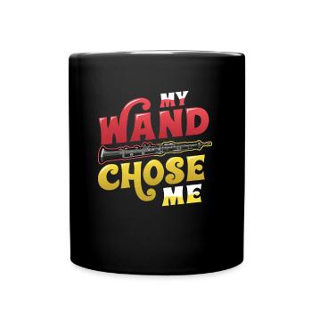 My Wand Chose, Me Flutist Marching Band, Flute. - Full Colour Mug - black - Front