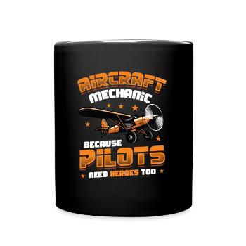 Luftfahrzeugmechaniker, Wartung Reparatur Flugzeug - Tasse einfarbig - Schwarz - Vorne