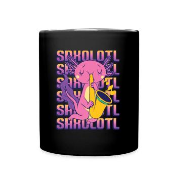 Saxolotl Axolotl Spielt Saxophon. - Tasse einfarbig - Schwarz - Vorne