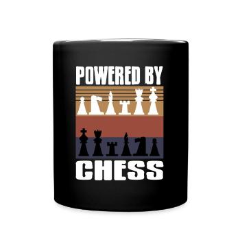 Powered by chess - Tasse einfarbig - Schwarz - Vorne