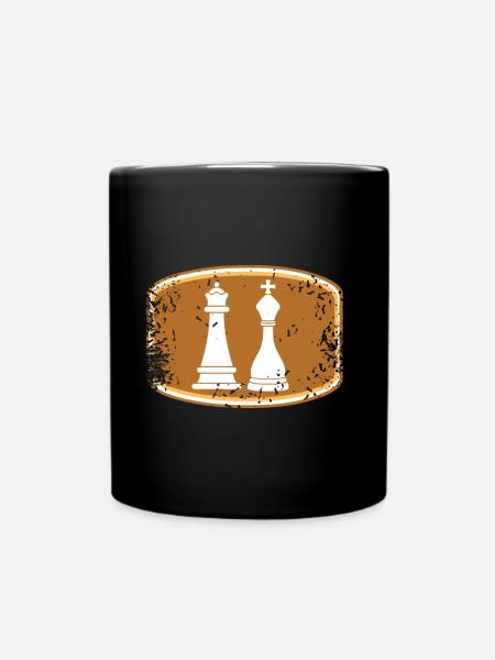 Schach Dame König Schachfiguren - Tasse einfarbig - Schwarz