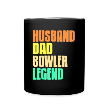 Husband Dad Bowler Legend - Tasse einfarbig - Schwarz - Vorne