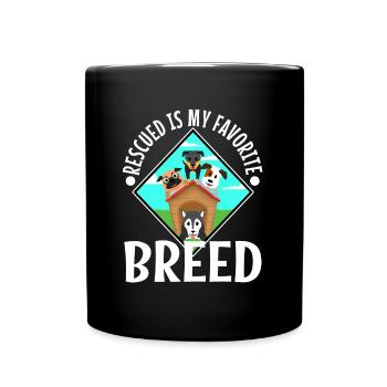 Rescued est ma race préférée - Mug uni - noir - Devant