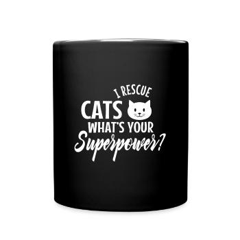 Je sauve les animaux quelle est votre superpuissance - Mug uni - noir - Devant