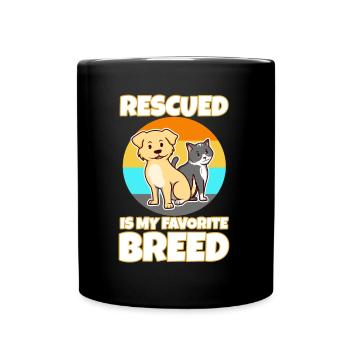 Rescued est ma race préférée cultivée - Mug uni - noir - Devant