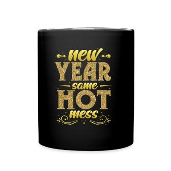 Nouvel An - Même chaos, bonne année. - Mug uni - noir - Devant