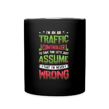 Air traffic controller, radar flight control. - Full Colour Mug - black - Front