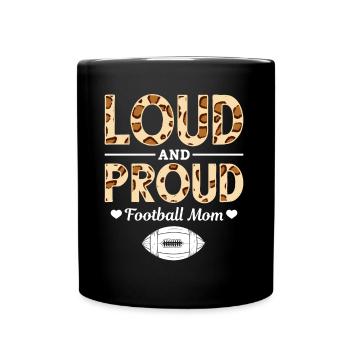 Screaming football mom Loud mom - Full Colour Mug - black - Front