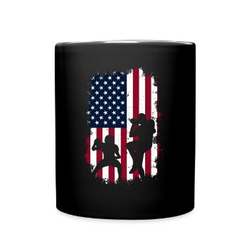 Amateurs de sports de football aux États-Unis - Mug uni - noir - Devant
