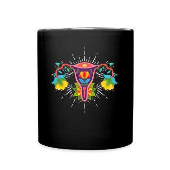 Blume Uterus Frauen Rechte Feminismus Pro-Choice - Tasse einfarbig - Schwarz - Vorne