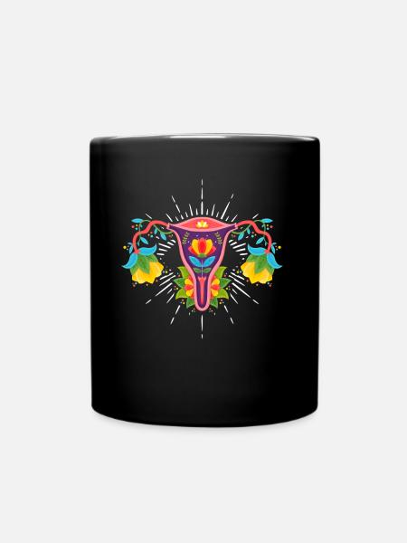 Blume Uterus Frauen Rechte Feminismus Pro-Choice - Tasse einfarbig - Schwarz