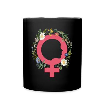 Pro-Choice Feminismus Blumen Frauen Rechte - Tasse einfarbig - Schwarz - Vorne